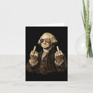 Lustiger Gründervater Mittelfinger Karte