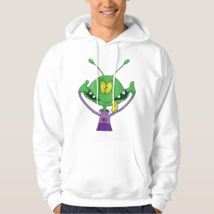 Lustiger grüner Außerirdischer macht albernes Gesi Hoodie