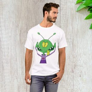 Lustiger grüner Außerirdischer macht albernes Gesi T-Shirt