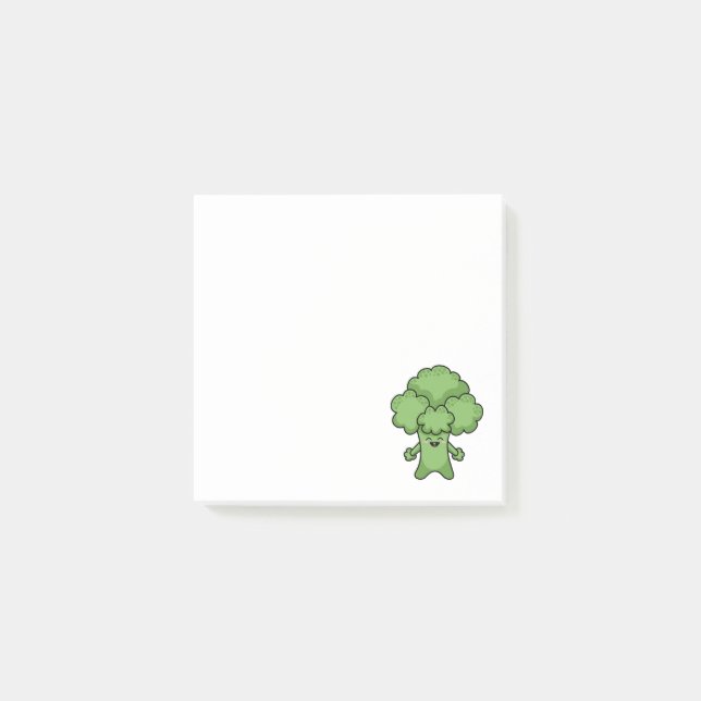 Lustiger grüner Brokkoli Post-it Klebezettel (Vorderseite)