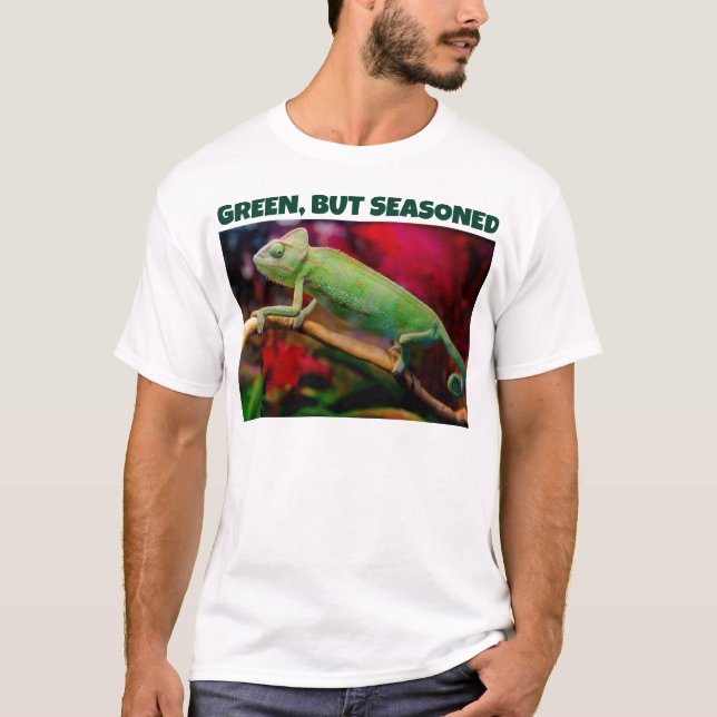 Lustiger grüner Chamäleon  T-Shirt (Vorderseite)