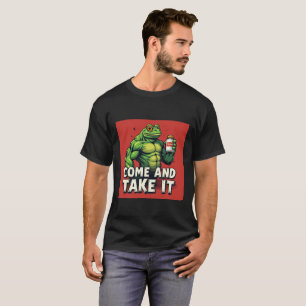 Lustiger grüner Frosch hält Tylenol   „Komm und ni T-Shirt