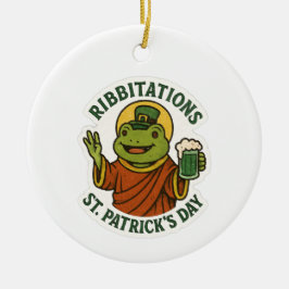 Lustiger grüner Frosch St. Patrick's Day  Keramik Ornament