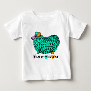Lustiger grüner RAM-Neujahrsfest-Tierkreis B wei Baby T-shirt