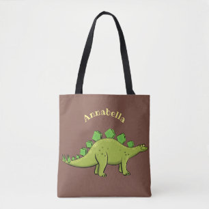 Lustiger grüner Stegosaurus-Dinosaurier-Cartoon Tasche