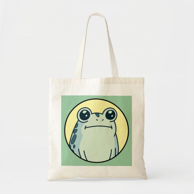 Lustiger grüner todernster Frosch  Tragetasche (Vorne)