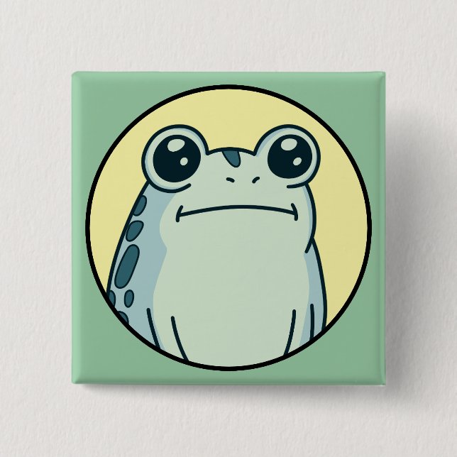 Lustiger grüner toternst Frog Toad  Button (Vorderseite)