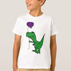 Lustiger grüner Trex Dinosaurier, der Ballon häl T-Shirt