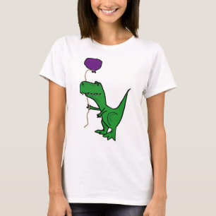 Lustiger grüner Trex Dinosaurier, der Ballon häl T-Shirt