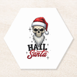 Lustiger Gruß an den Weihnachtsmann Schädel Skelet Untersetzer