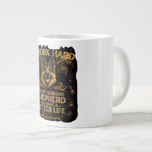 Lustiger GSD Ich Arbeite Hart Für Ein Besseres Leb Jumbo-Tasse