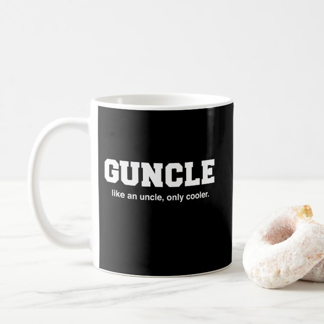 Lustiger Guncle Uni-Druck Kaffeetasse (Mit Donut)