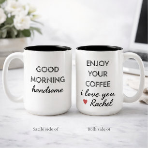 Lustiger guten Morgen Zweifarbige Tasse