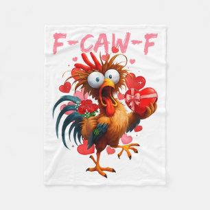 Lustiger Hahn F-caw-f Valentinstag Huhn Fcawf Fleecedecke