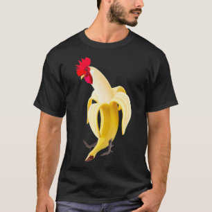 Lustiger Hahn Hähnen Huhn in Banane T-Shirt