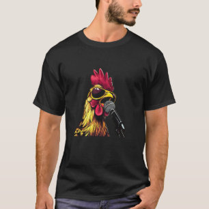 Lustiger Hahn in Singbar für Karaoke-Fans T-Shirt