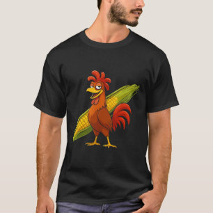 Lustiger Hahn mit Maiskolben Thanksgiving-Huhn F T-Shirt
