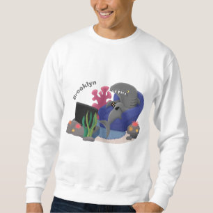 Lustiger Hai, der Cartoon-TV schaut Sweatshirt