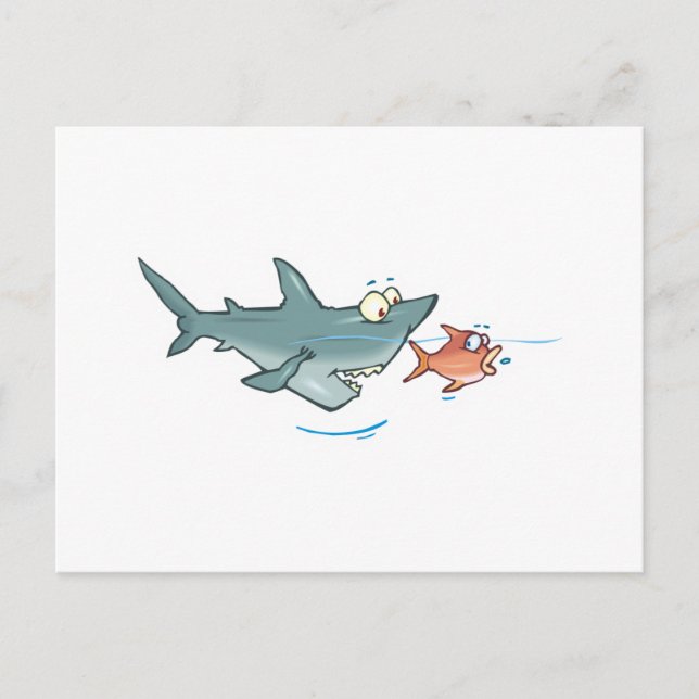 lustiger Hai, der Fisch jagt Postkarte (Vorderseite)