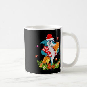 Lustiger Hai Hawaiianischer Sommer Surfen Hai Weih Kaffeetasse