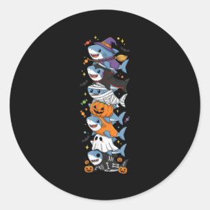 Lustiger Hai Hexe Vampir Geist Halloween Kinder Mä Runder Aufkleber