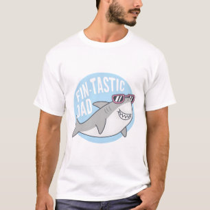 Lustiger Hai mit Sonnenbrille Fin-tastischer Dad-P T-Shirt