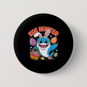 Lustiger Hai-Osterhase, süßer Eierjäger Button