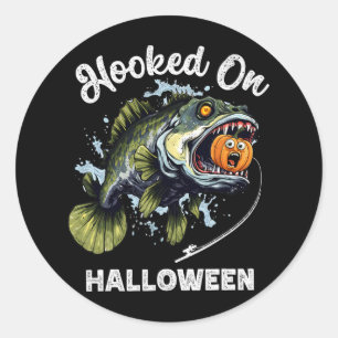 Lustiger Halloween-Angler-Boys Männer Zombie B Fis Runder Aufkleber