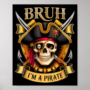 Lustiger Halloween-Brüder-Piratenschädel-Kostüm fü Poster