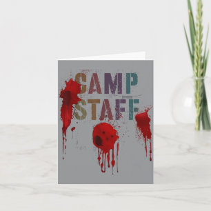 Lustiger Halloween-Camp-Mitarbeiter Blutiger Berat Karte