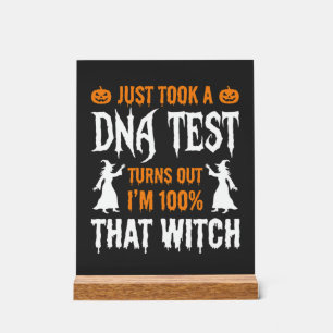 Lustiger Halloween-DNA-Test-Hexen-Grafik Acrylschild