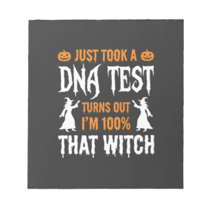 Lustiger Halloween-DNA-Test-Hexen-Grafik Notizblock