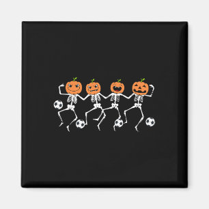 Lustiger Halloween-Fußballspieler Kürbis Skelette  Magnet