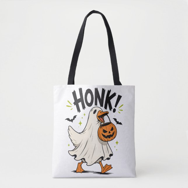 Lustiger Halloween-Gans-Geist Tasche (Vorderseite)