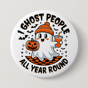 Lustiger Halloween-Geist Button