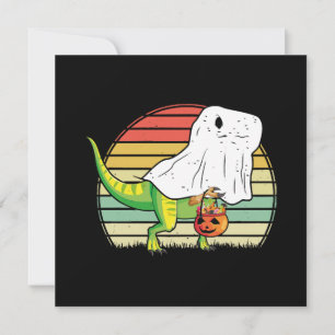 Lustiger Halloween-Geist-Dinosaurier Einladung