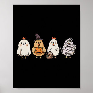 Lustiger Halloween-Geist Gruselige Hühner Geist Hu Poster