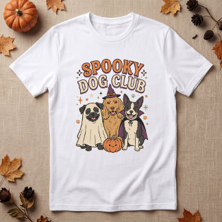 Lustiger Halloween-Geist-Hund-Kürbis T-Shirt
