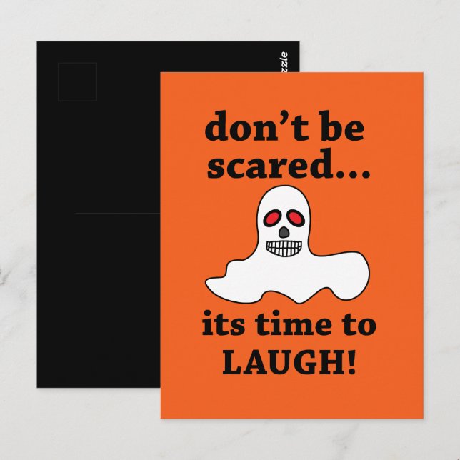 Lustiger Halloween-Geist Postkarte (Vorne/Hinten)