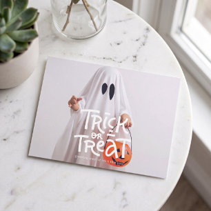 Lustiger Halloween-Geister-Trick oder Streich in d Postkarte