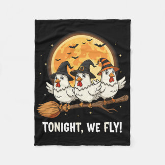 Lustiger Halloween-Huhn-Hexen-Besen-Stiel Gruselig Fleecedecke