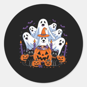 Lustiger Halloween-Hund-Geist Halloween-Hund Männe Runder Aufkleber