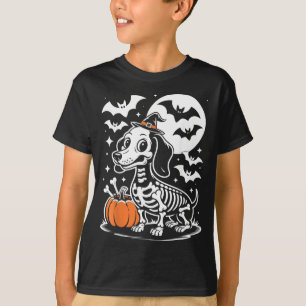 Lustiger Halloween-Hund-Skelett Gruseliger Welpe K T-Shirt