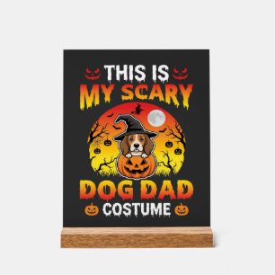 Lustiger Halloween-Hunde-Vater-Kostüm Hexe Beagle Acrylschild