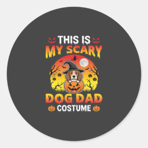 Lustiger Halloween-Hunde-Vater-Kostüm Hexe Beagle Runder Aufkleber