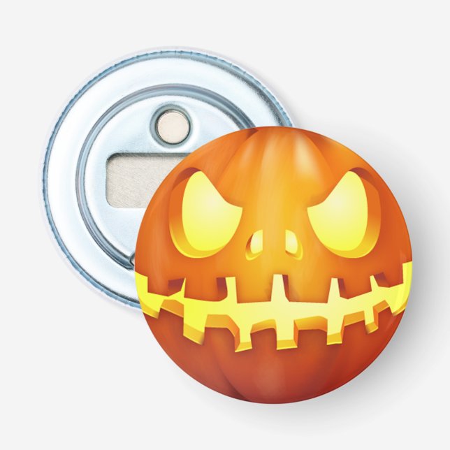 Lustiger Halloween-Kürbis-glühende Kürbislaterne Flaschenöffner (Vorderseite)