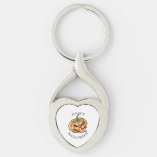 Lustiger Halloween-Kürbis Jack O Lantern Schlüsselanhänger