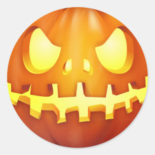 Lustiger Halloween-Kürbis leuchtender Jack o lante Runder Aufkleber