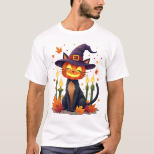 Lustiger Halloween-Kürbiskopf Katzenliebhaber T-Shirt