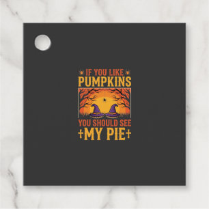 Lustiger Halloween-Kürbiskuchen-Hexen-Design_1 Geschenkanhänger